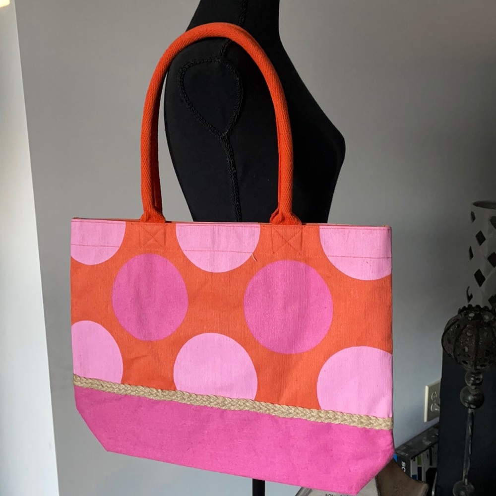 Burlap tote by Mud Pie